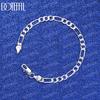 Bracciale con catena laterale in argento sterling 925 da 6 mm, gioielli da sposa