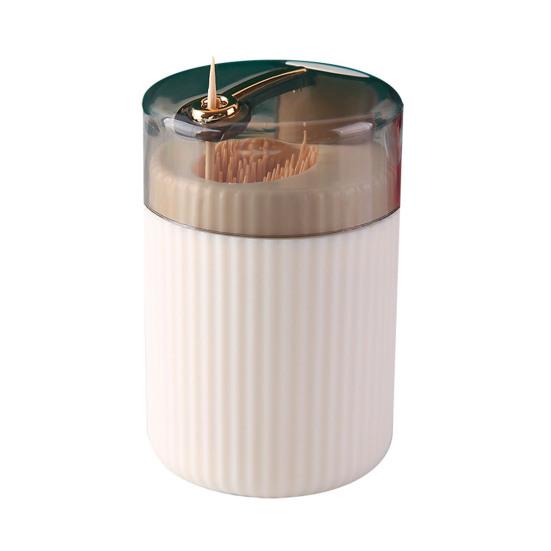 

Automatic Popping Toothpick Dispenser Push Button Toothpick Holder Portable Home Office Restaurant Desktop Toothpick