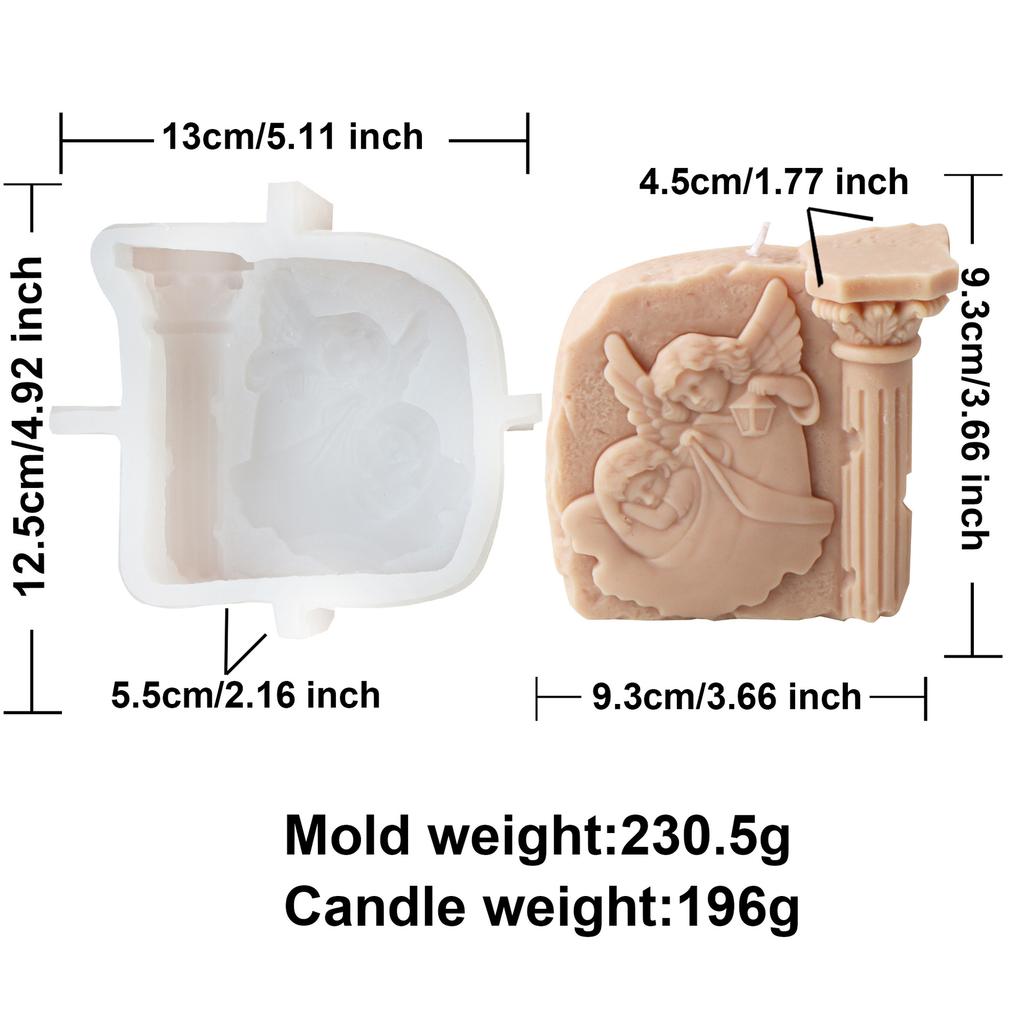 Roman Pillar Virgin Statue Candle Silicone Mold Roman Pillar Virgin Mary Angel Sculpture Resin Silicone Mold Jesus Candle Mold