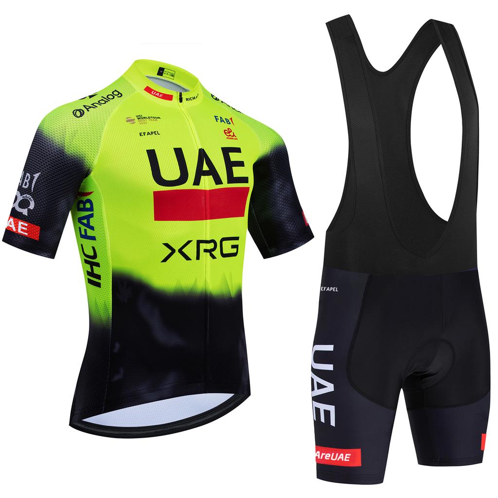 New 2025 TOTAL Cycling Jersey White Bike Maillot Pants Set UAE Team Quick Dry Ropa Ciclismo  Summer Pro Bicycle T-Shirt Clothing