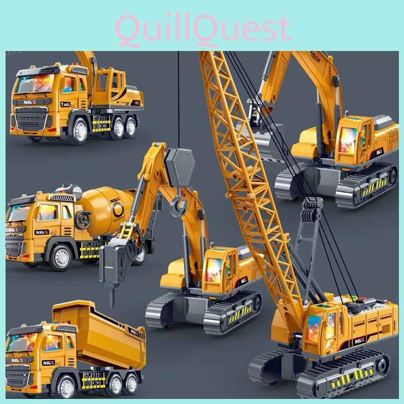 Mixer Truck Crane Inertia Engineering Children Toy With Sound Light And
