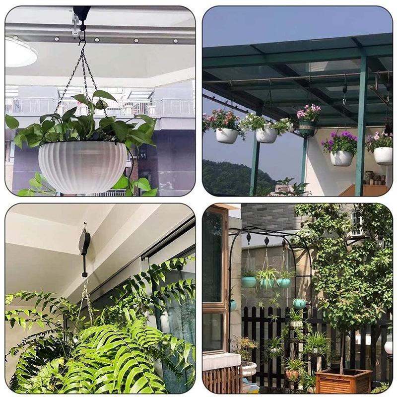 1Pc Gardening Hook, Retractable Lifting Basket, Bird Cage, Flower Pot Hook, Creative Home Hanging Tool