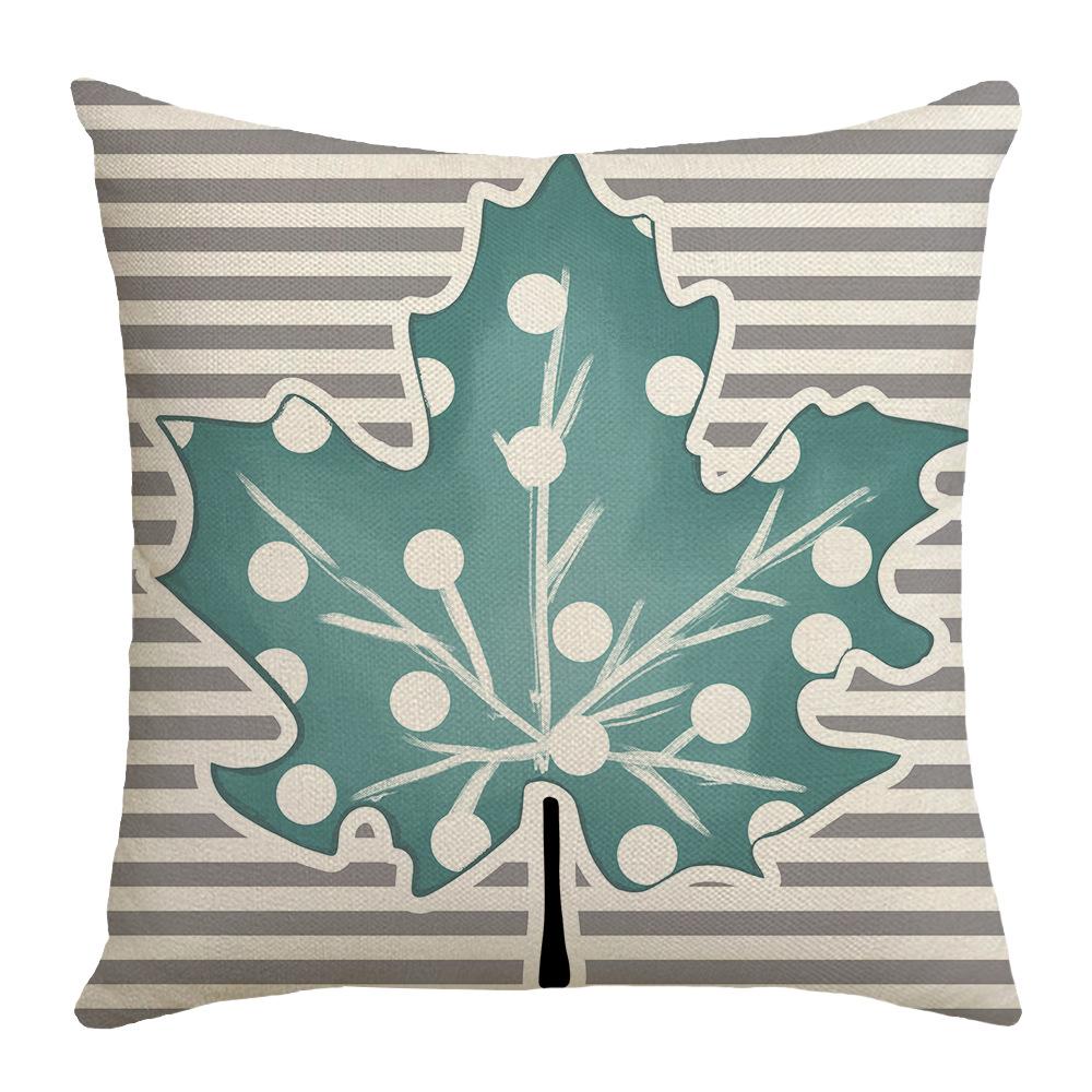 

New Autumn Pillow Home Pumpkin Polka Dot Striped Maple Leaf Thanksgiving Sofa Pillow Cover 45 * 45Cm (excluding pillow core)