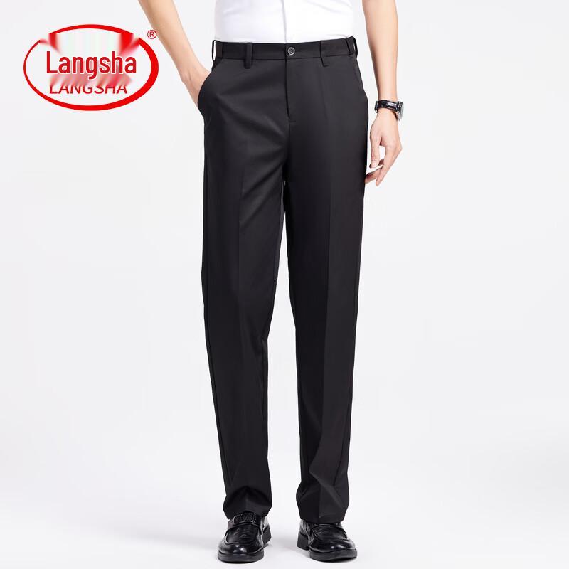 

LangSha Men s Straight Fit Stretch Business Casual Pants 29