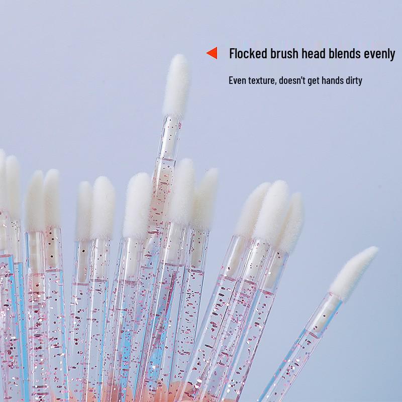 Portable Disposable Lip Brush: Crystal Rod Gloss & Glaze Applicator