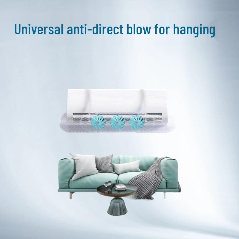 

Universal Wall-Mount Air Conditioner Wind Deflector: Anti-Direct Blow, No Installation Needed Wall-mounted White + Blue