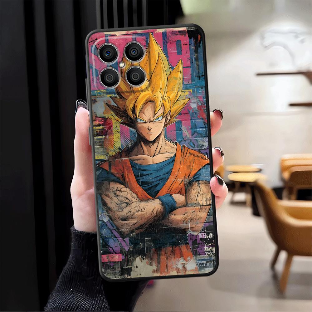 Dragon Ball Retro Goku Case for Honor 70 X5b X7 X8 Magic5Lite 90 200 400 Lite X6 X9a 8X Black Soft Phone Cover