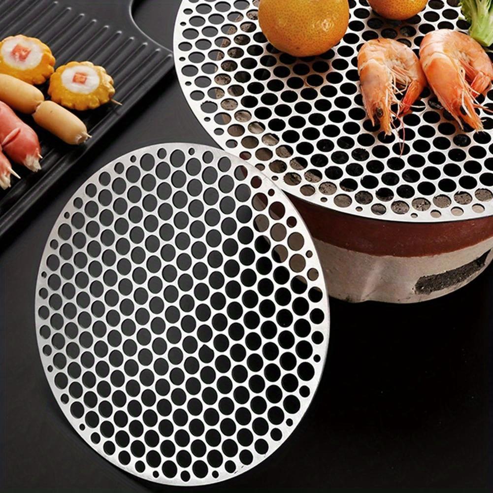 Stainless Steel Barbecue Net Round Metal BBQ Mesh Grate Grid Camping Picnic Food Rack BBQ Grill Kitchen Tool Accessories28cm