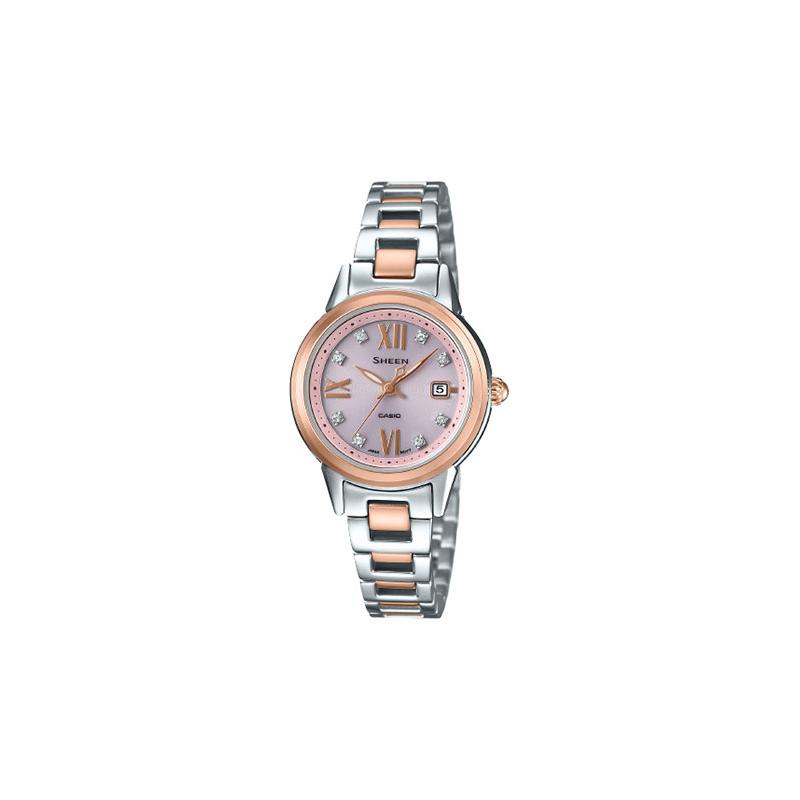 Casio SHEEN Solar Series Elegant Waterproof Solar Quartz Movement Stainless Steel Strap Japanese and Korean Watch Women s Watch SHE-4522SG-4A-person золотой