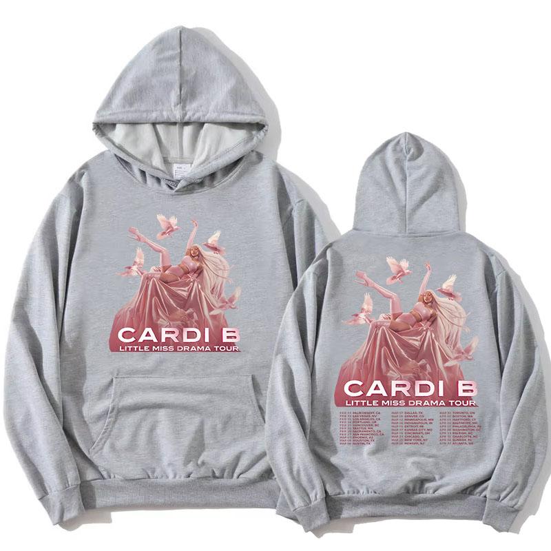 LittleMiss Drama Tour Hoodies Singer Cardi B Graphic Printing Sweatshirts Winter Fleece Casual Hooded Pullover Unisex Streetwear
