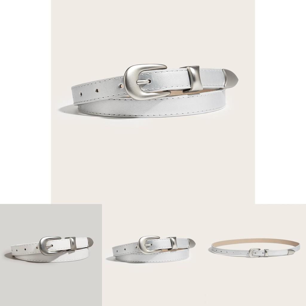 Classic Faux Leather Waist Belt For Women With Silver Alloy Buckle For Everyday Style