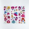12 Blätter/Set Dress Up Girl-Aufkleber, 3D-Cartoon-Prinzessin-Blase, Scrapbooking für Mädchen, Notizbuch, Schlafzimmer-Dekoration