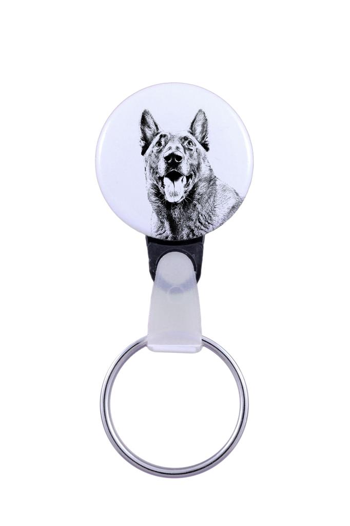 Ciobanesc Belgian Malinois - breloc cu portret de caine, pandantiv cu grafica Art-Dog proprie a brandului