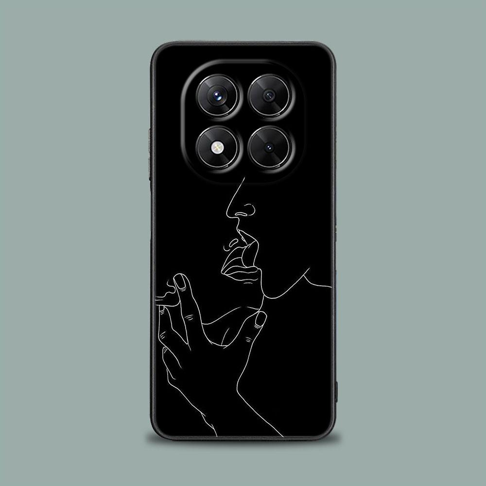 Handyhülle für Xiaomi Redmi 15C 14C 12C 13C 4G Redmi Note 15 14 13 12 11 10 Pro Plus 12S Hülle Sexy Linienkunst Liebhaber Paar Kuss
