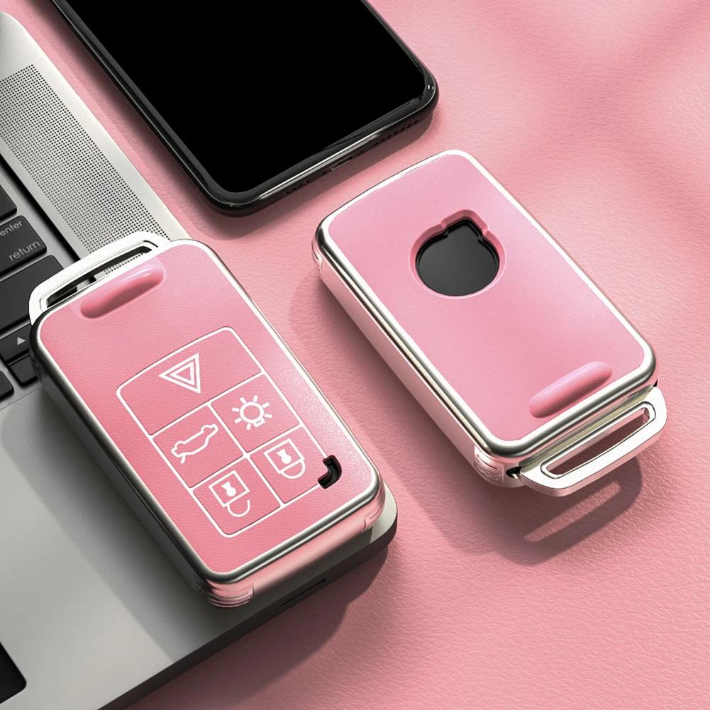 Elegant Leather Remote Key Shell Holder Case For Volvo 5 Buttons Enhanced Protection And Long Lasting Material