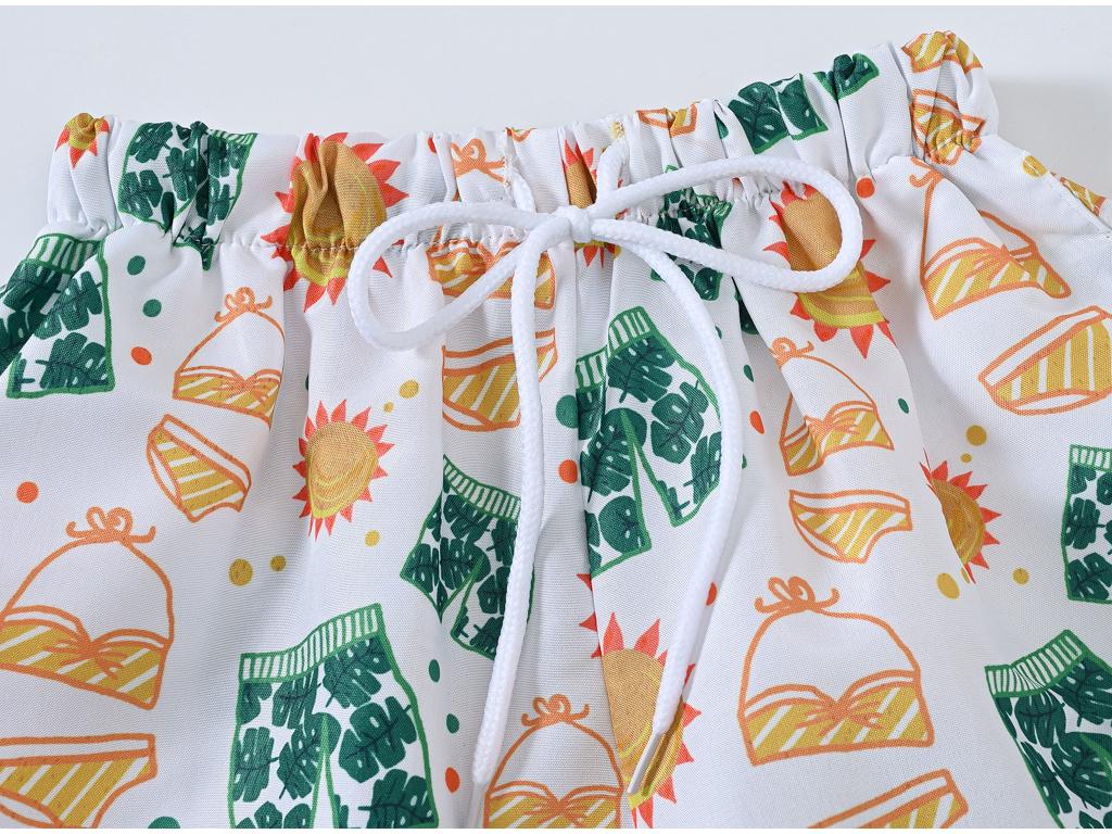 Sommer Kinder Cartoon-Print Badeshorts - Elastischer Bund Strand- & Sportbadehosen