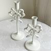 High Footed Bowknot Candle Holder Single Head Wedding Candle Stand  Dining Table