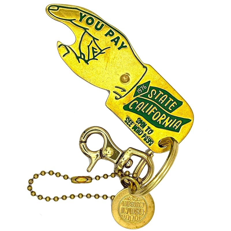 

[USA]California American casual brass brass upay spinner key ring America miscellaneous goods :USYP-001GRN