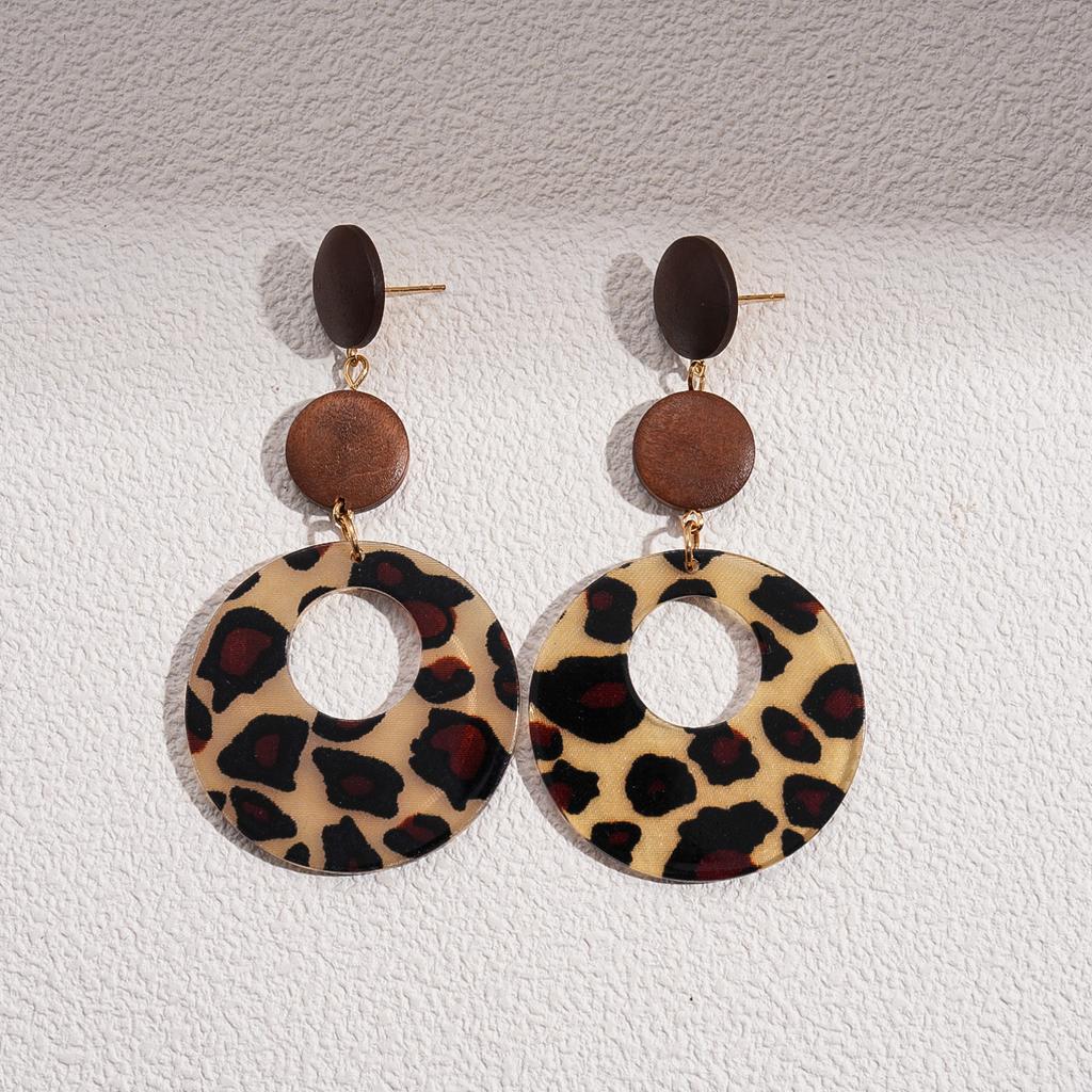 European and American coffee color geometric resin earrings, personalized versatile niche temperament earrings, light luxury high-end earrings, women