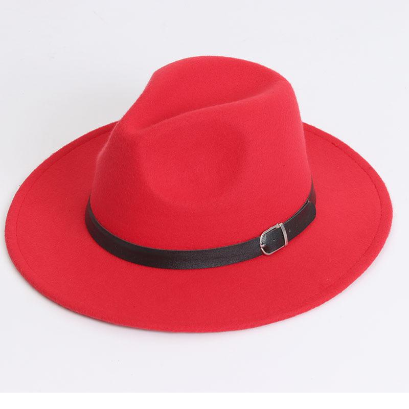Einfarbiger Filz-Fedora-Hut Britischer Retro-Stil Unisex Flacher Rand Gentleman Flache Krone