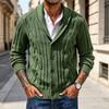 Herren V-Ausschnitt Knopfleiste Strickjacke Pullover Langarm Strickoberteil für Herbst Winter