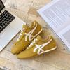 Leather Mesh Forrest Gump Shoes Women's 2025 Spring and Summer New Round Head Breathable Thick Sole Versatile Jogging Casual Sports Shoes Tide