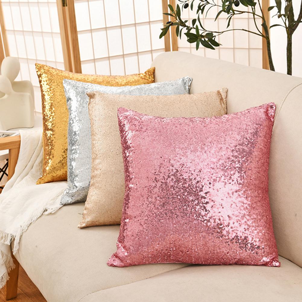 40cm Pailletten Kissenbezug Glänzend Funkelnd Dekorative Kissenhülle Gold/Silber/Rot Für Sofa Bett Sofa Party Dekoration