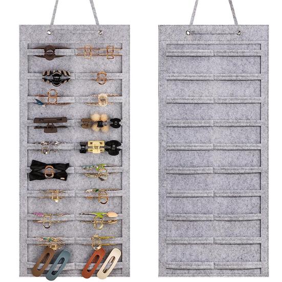 

Сумка-органайзер с бантиком для волос для девочек с многослойными карманами Большая вместительная настенная заколка для волос Дисплей Подвесная сумка Многофункциональная повязка на голову