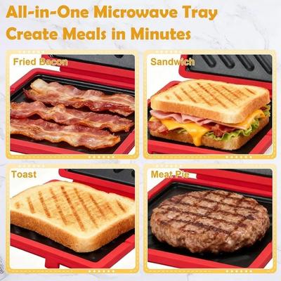 Silicone Microwave Sandwich Maker Quick Heating Fast Cooking Sandwich Baking Pan Panini Press Kitchen Microwave Oven Use