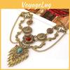 Style Ethnic Simulation Gemstone Decoration Women Necklace And Earring Set