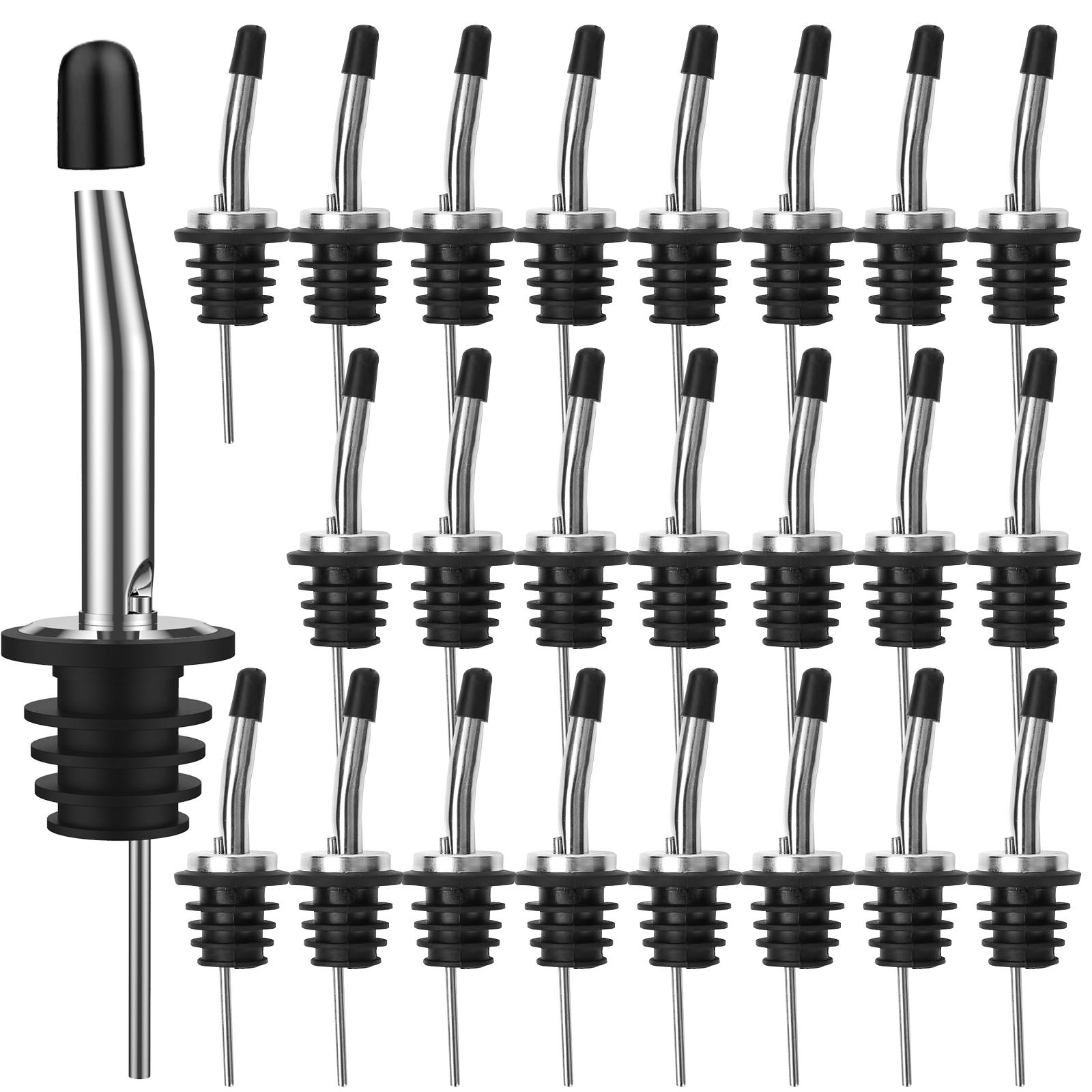 24/48 Pcs Wine Pourer Stainless Steel Speed Pourer Leak-Proof Liquor Bottle Pourers Olive Oil Mouth for Bar Kitchen Accessories