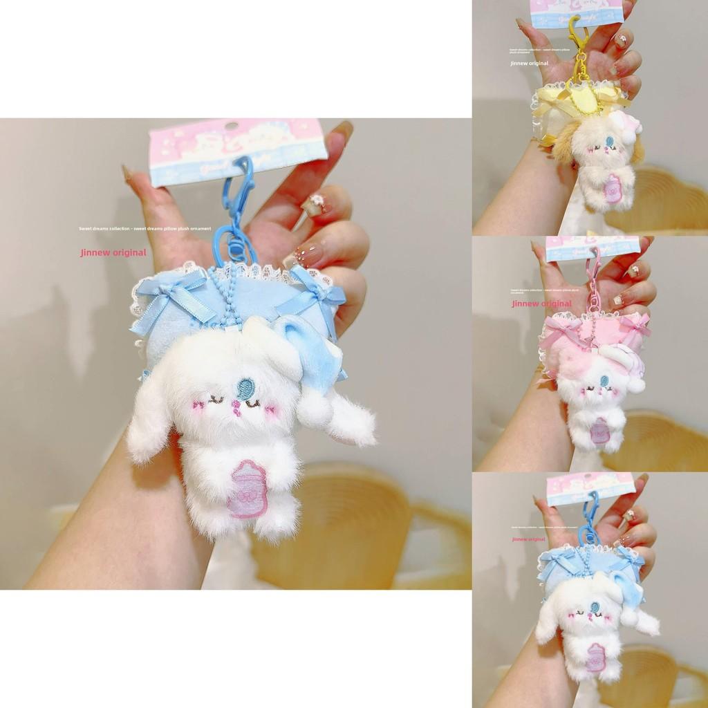 Sleeping Rabbit Cat Plush Pendant With Pillow Design For Gift Giving