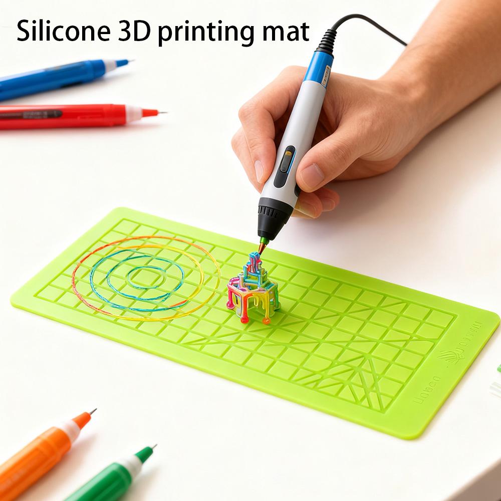3D Baskı Kalemi Silikon Mat Kendin Yap 2 Parmak Koruyucu ile Şablon Çizim Aracı Silikon Ped Çocuklar Yetişkinler İçin Çizim Araçları