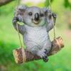 Creative Simulation animal outdoor patio garden Cartoon Koala panda Swinging suspension Animal sculpture Crafts decorations