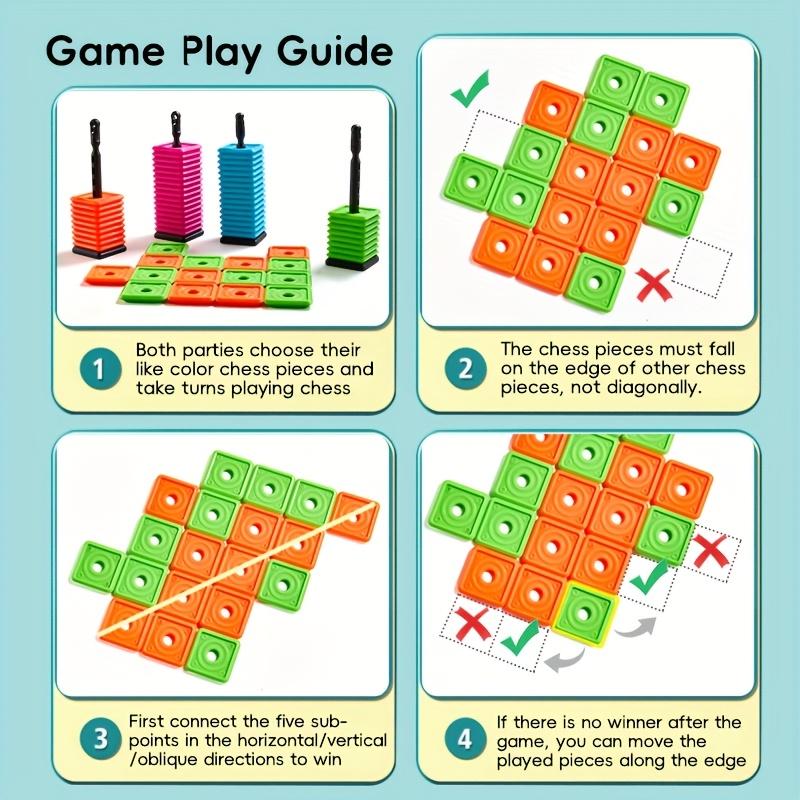 Colorful Portable Puzzle Gochi Game Five-in-a-Row Game For Kid And Adults Interactive Desktop Strategy Game With Colorful Pieces