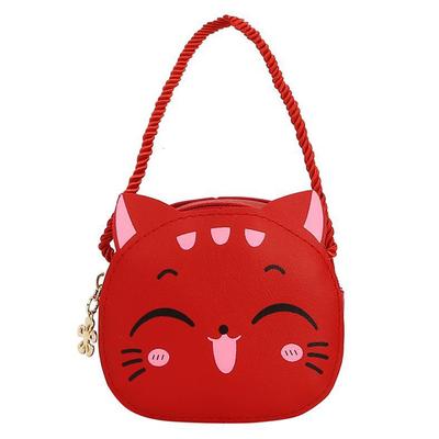 Süße Sling-Tasche für Mädchen Cartoon-Katze Kawaii Umhängetasche Lässige Mini-Schultertasche Kompakt für Kinder Tägliche Taschen