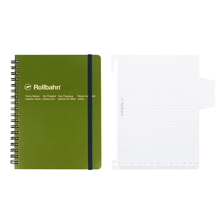Rollbahn Pocket Memo L Rollbahn Pocket Memo L Underlay [Delfonics] [2-piece set] (Olive) / (Silver) оливковый