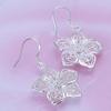 1Pair Silver Earrings, High Quality 925 Silver Fashion Jewelry Flower Drop Earrings