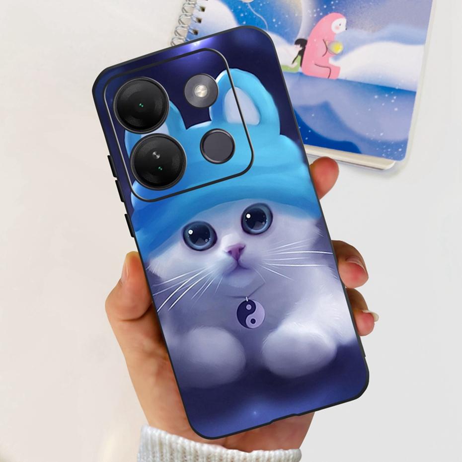 Case For Infinix Smart 7 HD Cute Flower Cat Pattern Soft Silicon TPU Phone Bumper For Infinix Smart 7HD X6516 Back Cover