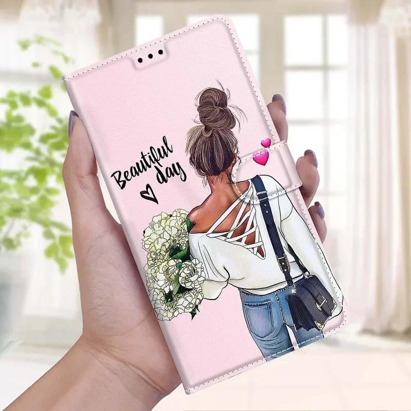 Butterfly Case for Motorola Moto G85 G75 G55 G35 G15 G05 Etui Leather Painted Case for Moto G85 G 85 Capa Stand Book Cover Funda
