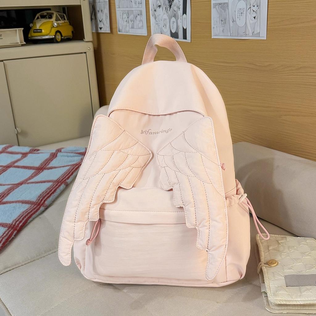 High Capaci Mochila Y2k Angel Wings Bag Original Mochilas Mujer Student Backpack Sweet Cool Design Bags for Woman Bolsas