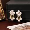 Elegant S925 Silver Long Tassel Pearl Zircon Stud Earrings - High-End Fairy Style 