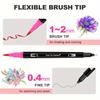 24-color Double-headed Black Pen Marker, Sketch Book and Painting Pen Set, Fine Tip and Wide Tip Design, Two-in-one Professional Art Supplies