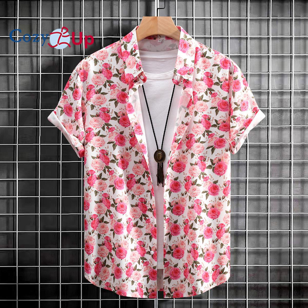 Уютные мужские повседневные рубашки с цветочным принтом — фото 9