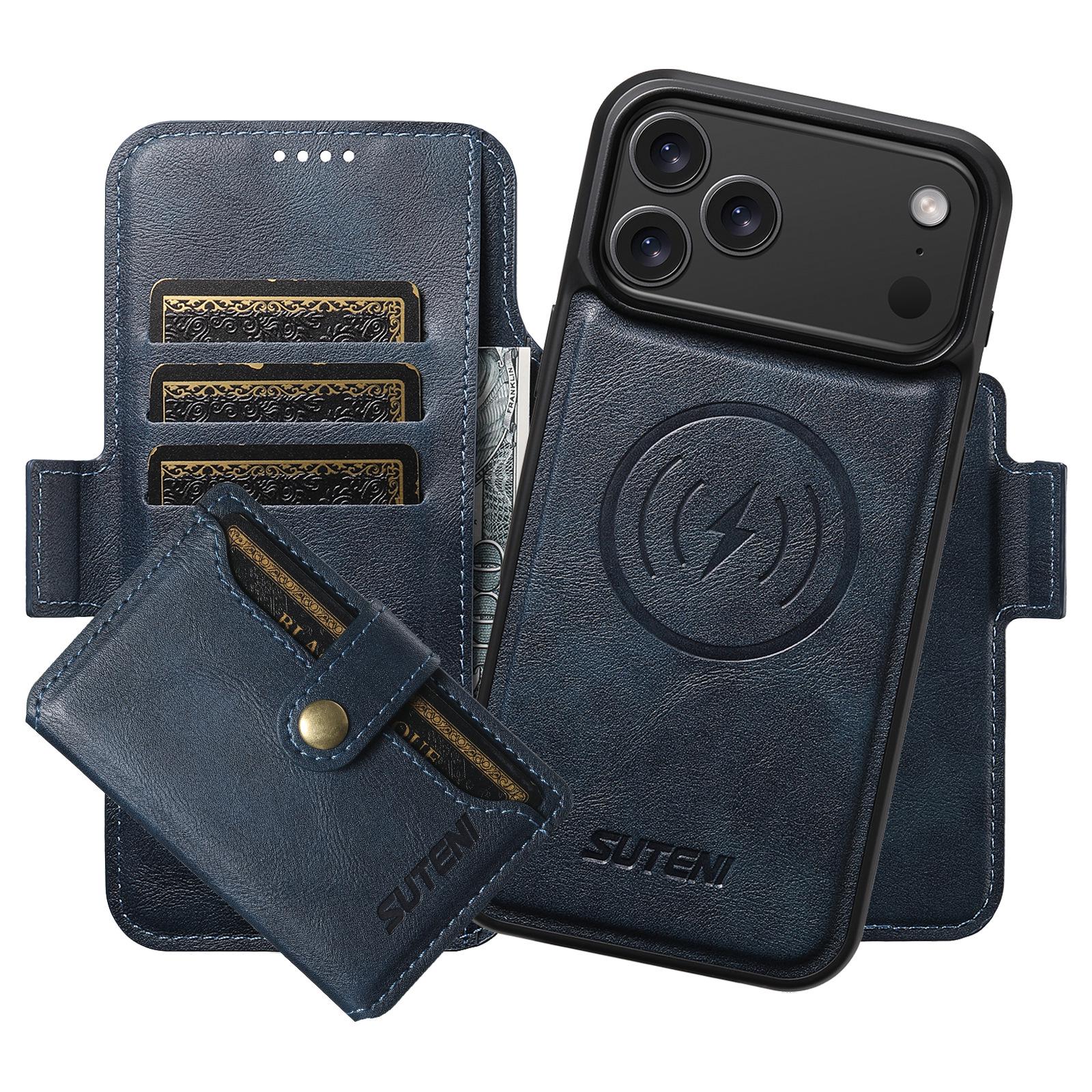 

iPhone 17 Pro Max Magnetic Leather Flip Case with Card Slot & 3-in-1 Wireless Charging Stand iPhone 13 Pro Max