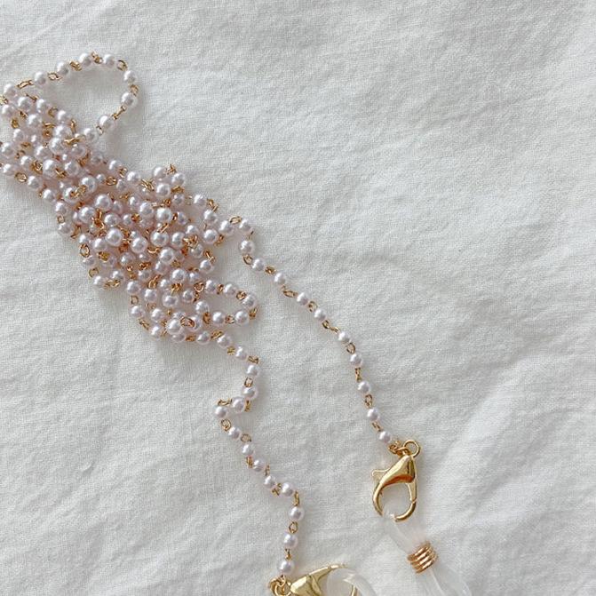 Crystal Glass Glasses Lanyard Pearl Neck Vintage Lolita Lanyard Fashion Sunglasses Chain Glasses Chain