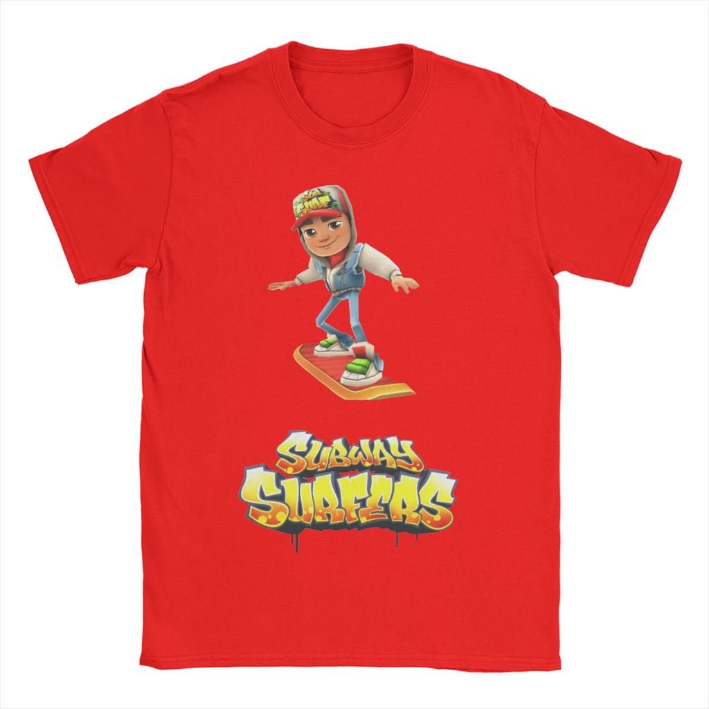Unisex WOMEN TShirt Subway Surfers Logo Game Vintage 100 Cotton Tee Shirt Parkour Sport T Shirt Round Neck Tops Graphic Printed
