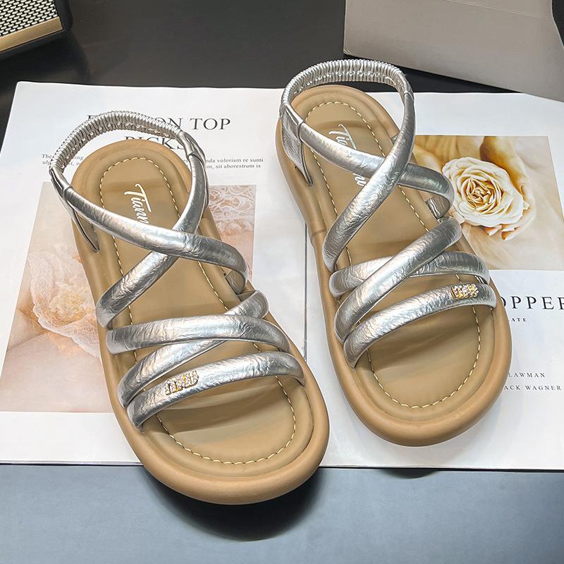 Römische Plateausandalen Damen Sommerbekleidung 2025 neu Feenstil weiche Sohle vielseitig lässig Rock Strandsandalen