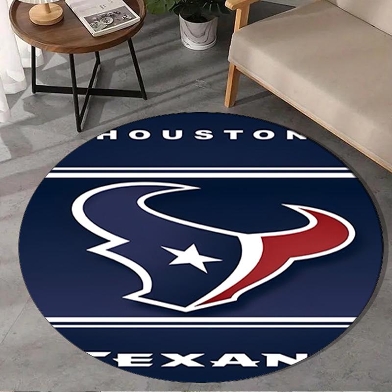 Houston-Texans Artwork Round Rug for Livingroom,Bedroom, Palyroom, Chair Rug, Area rug, Circle Carpet, Large Size Fan Christmas gift