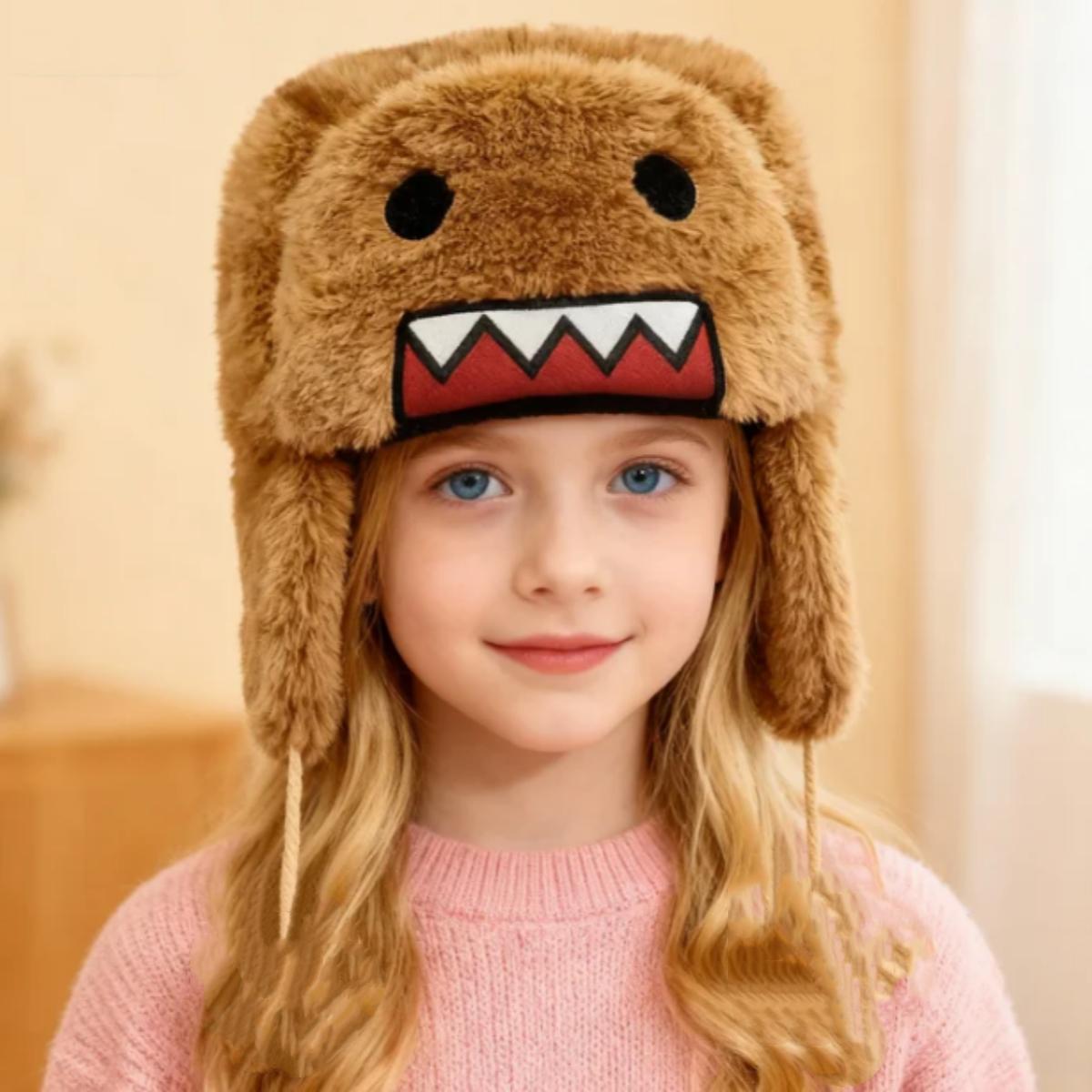 Wucifang Bags Unisex Kids Domo-Kun Plush Hat Toy Cute Domo Doll For Kids Halloween Birthday Xmas Gift Game Fans Home Decoration 30Cm